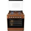 LAR.EL Cucina LAREL marrone 60x60 4 fuochi con forno ELETTRICO metano o GPL marrone