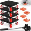 YIYAXIN 9 Pezzi Kit Sollevatore Mobili Pesanti con Leva Prolunga & 4