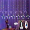 DazSpirit 12 Luci per Tende a Stella, 3.5m 144 LED Tenda Stelle Natale,