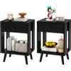 YMYNY Comodini, Set di 2, Tavolino da Notte, Tavolino Salotto, Cassetto
