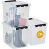 Orthex SmartStore Contenitori grandi in plastica con coperchio 52L, confezione