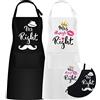 ROSEMO 2pcs Mr. Mrs Right Grembiule Cucina Regalo Nozze per Sposi Coppia Grembiu