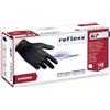 REFLEXX Guanti in nitrile Reflexx R67 neri senza polvere taglia XL 100 pezzi