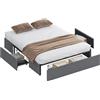 HOMCOM Letto King 160x190 cm, Doghe, 3 Cassetti, Silenzioso, Grigio