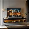 DecHome Mobile TV Sospeso Moderno 2 Vani a Giorno con Luci LED 180x40x30 cm Nero DecHome