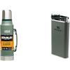 Stanley Classic Legendary Thermos 1L - Mantiene la Temperatura 24 Ore (Caldo/Freddo) & Classic Wide Mouth Flask 0,23L Hammertone Green with Never- Lose Cap