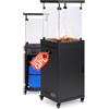 Wintem - Caminetto a Gas da Esterno Nero con Accensione Piezoelettrica e Roccia Lavica per Riscaldamento fino a 15 m², Camino Decorativo con Ruote Integrate e Potenza Regolabile fino a 12 kW