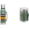 Stanley Classic Legendary Bottle 1L Hammertone Green - Borraccia Termica 1 Litro in Acciaio Inox & Classic Legendary Food Jar 0,4L / 14OZ Hammertone Green - Thermos per Alimenti in Acciaio