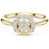 Senza marchio Anello con diamanti tondi certificati naturali in fiore da donna in oro 14 ca...