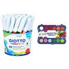 Giotto Turbo Maxi 521400 - Pennarelli , Punta Larga, 5Mm, Confezione Da 48 & Acquerelli In 24 Colori, Pastigle Da 30Mm, Con Pennello