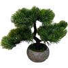 Bonsai di Pino Finto 22cm in Vaso Pianta Artificiale in Vaso per Scrivania Menso