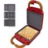 Cecotec Tostiera Vintage Rock'Ntoast Retro One Rosso. 700W, 3 Piastre Inter iJUr