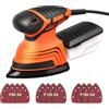 TOP SHAK Levigatrice Mouse Orbitale di Precisione 130W con Aspiratore + 12 Carte Vetrate
