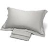 CORREDO ITALIANO® Set lenzuola matrimoniale in raso di cotone e orlo a giorno - Satin - Corredo It