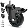 RRIUTO Ruote per Carrello con Perno Filettato M12x1,75x30mm, 125MM