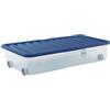 Sundis Ventili, Scatola portaoggetti sotto Il Letto, con Coperchio e Ruote, 35l, plastica Trasparente, impilabile, Ideale per riporre Biancheria, Vestiti, Scarpe - Blu