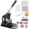 VEVOR Set di Macchina a Pressione Manuale per Bottoni 32 mm con 500 Pezzi di Bottoni, Taglierina Circolare, Chiavi Esagonali e Libro Magico, Impugnatura Ergonomica, per Spille Personalizzate, Nero
