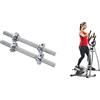 Sunny Health & Fitness Legacy Stepping Elliptical Machine, Ultra- Quiet Magnetic Belt Drive + 35.5 cm Threaded Chrome Dumbbell Bar