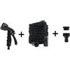 Tubo Giardino Estensibile 3X con Pistola Multi Getto Raccordi Varie Misure Nero