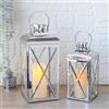 TRIROCKS Set di 2 lanterne decorative in acciaio inox