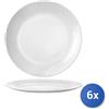Bormioli rocco 6x Piatti In Vetro Opale Coconut Bianco Tavola Piani 27Cm