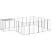 vidaXL Gabbia per Cani Argento 12,1 m² in Acciaio