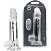 Loving Joy VIBRATORE FALLO DILDO 8" REALISTICO VIBRANTE VAGINALE ANALE TRASPARENTE CON TELE