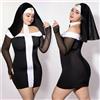 JSY Costume Suora Sexy Curvy Vestito Cosplay Aderente Donna Taglie Forti Elastico
