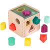 B. toys Wonder Cube, cubo a incastri in Legno con 9 Forme Colorate | Cubo a incastri in legno con 9 forme da inserire e riporre, coperchio trasparente, texture giocose, Set da 11, 18+ mesi