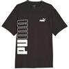 PUMA Power Colorblock Tee, Uomo, Nero-Nero, L