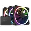 NZXT F120 RGB Fans - RF-R12TF-B1 - Personalizzazione avanzata dell'illuminazione - Raffreddamento silenzioso - Tripla (ventola RGB e controller INCLUSI) - Ventola da 120 mm - Nero