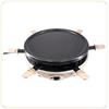 LITTLE BALANCE 8692 Crêpière Grill Happy Cheese Trio 1200 Les Meuuuh...!, Raclette elettrica, 6 spatole + 6 tavole, 6 persone, 1200 W, noce moscata