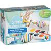 Heitmann Eierfarben - Macchina per dipingere uova di Pasqua - 5 colori di uovo liquidi in giallo, rosso, viola, verde e blu + libro da colorare