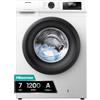Hisense WFQP701219VM lavatrice Caricamento frontale 7 kg 1200 Giri/min Bianco