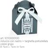 Subitodisponibile SCRIGNO GRIGIO perlescente scatola portaconfetti 5X5X5 cm con nastro e t 040A