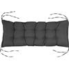 Outsunny Cuscino per Divanetto da Giardino con Laccetti 100x40cm Grigio Scuro