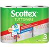 Scottex Tutto Fare, Carta Da Cucina, Morbida e Resistente, Ultra assorbente, Con Carta certificata FSC, 3 Rotoli