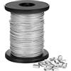 Chengu Filo rivestito in vinile per appendere cornici, bobina di filo in acciaio inossidabile con 20 manicotti in alluminio, supporta fino a 49,9 kg (1,5 mm x 98 piedi)