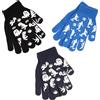 A2Z 4 Kids Ragazzi Natale Guanti 3 Confezione Caldo Magia Fosforescente Mitten Dita Intere