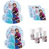 Procos - Decorazione di compleanno Frozen Idillio, 52 pezzi, piatti, bicchieri e tovaglioli di carta per feste di compleanno per bambini, articoli per la tavola