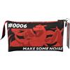 CYPBRANDS - Pokémon - Astuccio triplo, astuccio multiuso, 5 scomparti, materiale scolastico, trolley, Charizard, nero, prodotto ufficiale