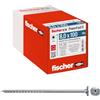 Fischer Viti per Legno e Costruzioni PowerFast FPF II STP 8,0x100, Filettatura Parziale, Testa Svasata Flangiata per Installazione a Scomparsa o a Filo Superficie, Impronta Torx, 50 Pz, 566356