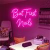 HFHungkeong But First Nails Insegna al neon per decorazione da parete, LED salone di