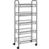 vidaXL Carrello da Cucina con 5 Ripiani Grigio 46x26x105 cm in Ferro