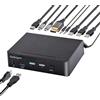 StarTech.com Switch KVM USB C, KVM DisplayPort a 2 porte con video HDR 4K 60Hz UHD, Audio da 3,5 mm, Hub 4x USB HID e 2x USB-A 3.0 5Gbps, Hot Key Switching, Compatibile Thunderbolt 3 e 4 (SV231DPUCA)