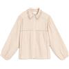 INDI&COLD Camicia AD830 Cotone Biologico Cipria con Pizzo e Colletto Uncinetto