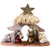 Zarivy Presepe con 5 figure e stalla, dimensioni 15x8x13cm. Perfetto per