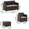 Set da Pranzo in Resina con Divano, Poltrone e Tavolo Contenitore - SALINA