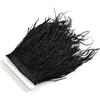 chaojukj 1m piume di struzzo nero rifiniture frangia con nastro di raso nastro per