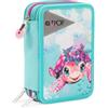 Go Pop - Astuccio Triplo Scuola Turtle Bloom Con 3 Zip E 3 Scomparti, Contiene 18 Matite Colorate, 18 Pennarelli e altri Pratici Oggetti per la Scuola,13 l x 19,5 h x 6,5 p